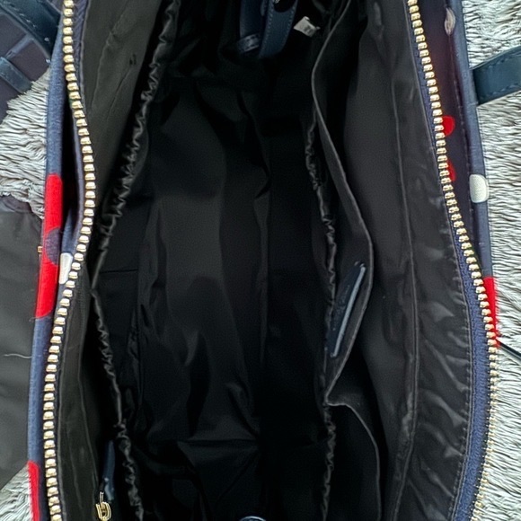 Kate Spade Diaper Bag Red Flowers Chelsea Whimsy Floral Baby Bag Navy Blue NWOT - Picture 2 of 3